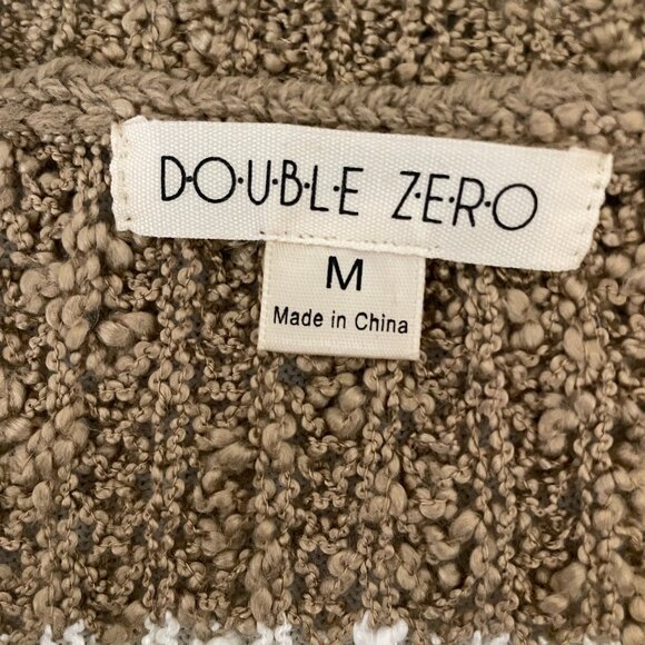 Double Zero Brown White Stripes Round Crew Neck Long Sleeve Knit Sweater M - Picture 14 of 14